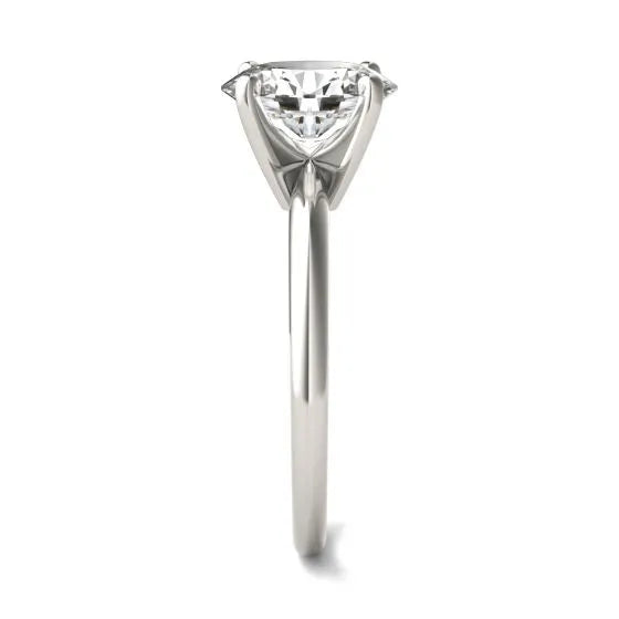 2.00 CTW AGI Certified Oval Lab Grown Diamond Solitaire Engagement Ring in 14K White Gold (G-VS)
